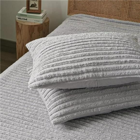 Tufted Duvet Cover Soft and Washed Microfiber Grey - Picture 5 of 6
